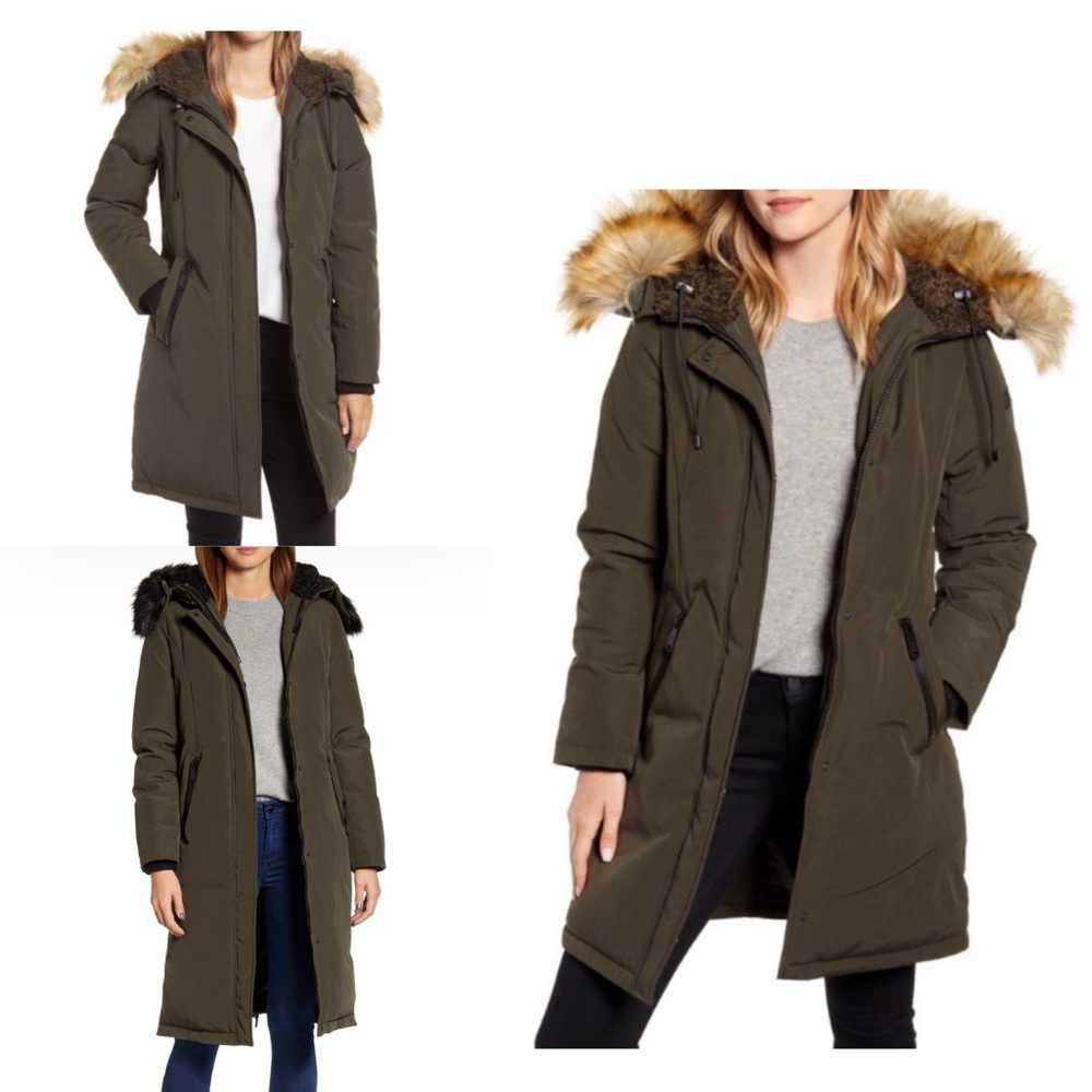 Sam Edelman Down Puffer with Faux Fur Hood